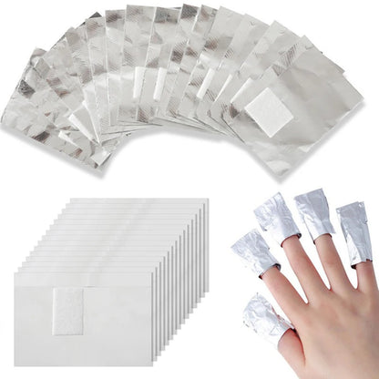 100Pcs Bag Aluminium Foil Nail Art Soak Off Polish Nail Removal Wraps