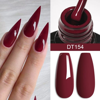 MEET ACROSS 7ml Wine Red Gel Nail Polish Long-Lasting French Style Gel