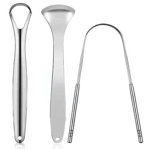 Premium 1pcs/3pcs Metal Tongue Scraper Cleaner for Adults & Kids,