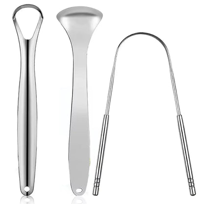 Premium 1pcs/3pcs Metal Tongue Scraper Cleaner for Adults & Kids,