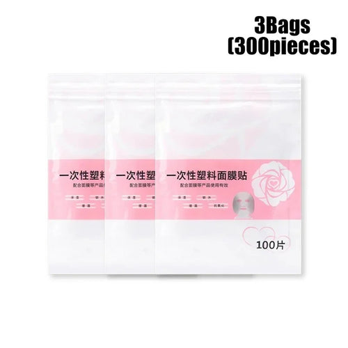100-500pcs Disposable Plastic Film Full Face Cleaner Mask Neck