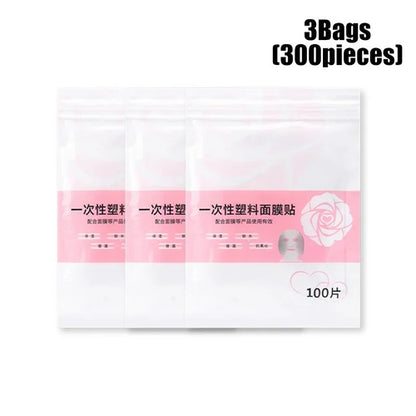 100-500pcs Disposable Plastic Film Full Face Cleaner Mask Neck