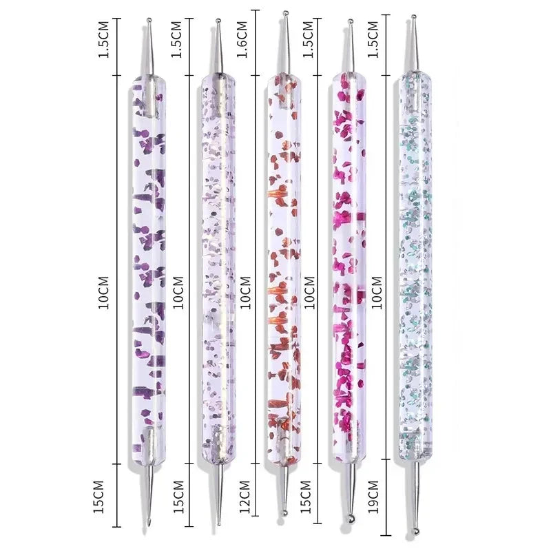 5/20Pcs Nail Art Brush Design Tip Painting Drawing Carving Dotting Pen