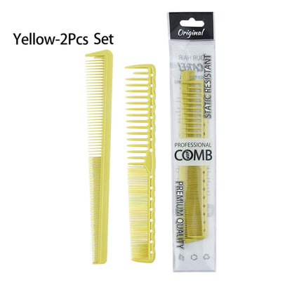 2pcs Set Professional Barbershop Hairdressing Dense Teeth Comb