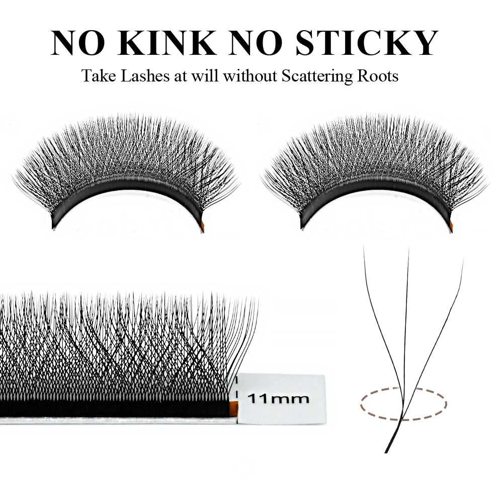 NAGARAKU 3D W Shape L LU Curl Premium Soft Light Natural Lashes Makeup