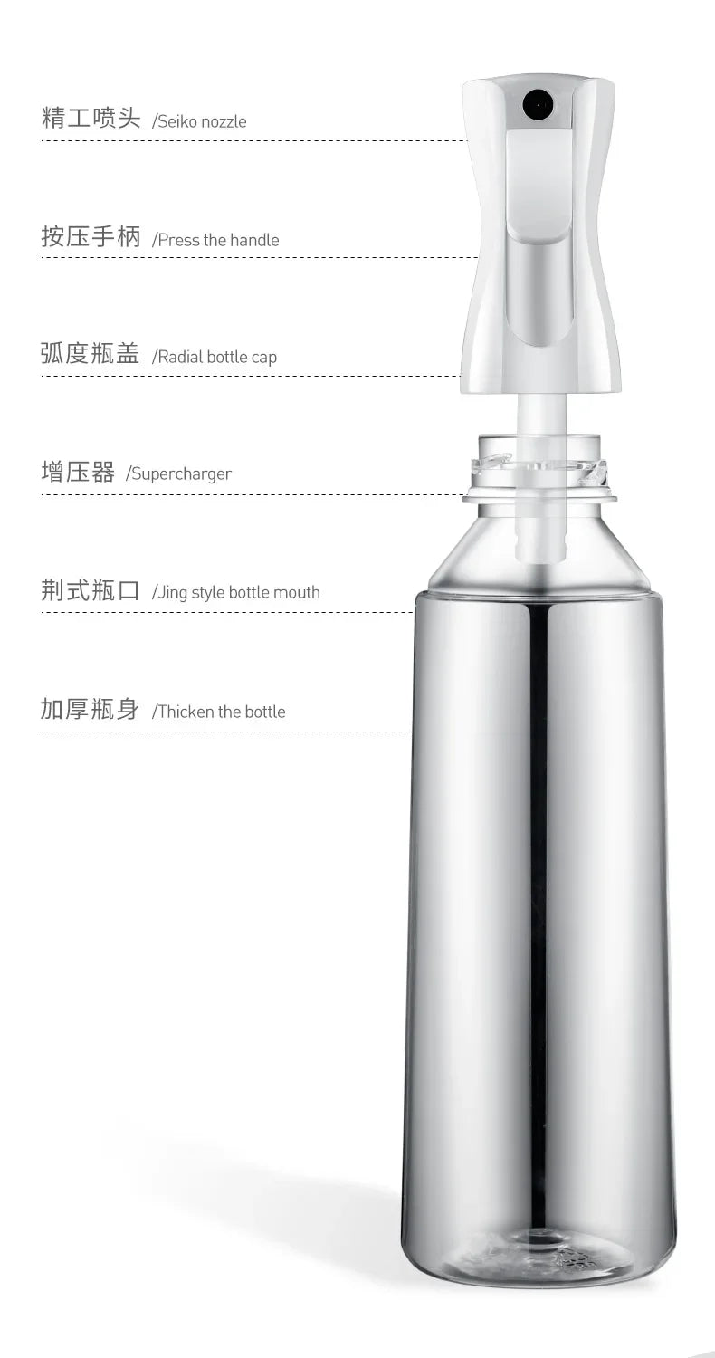 500/300/200ml Hair Spray Bottle Refillable Bottles Continuous Mist