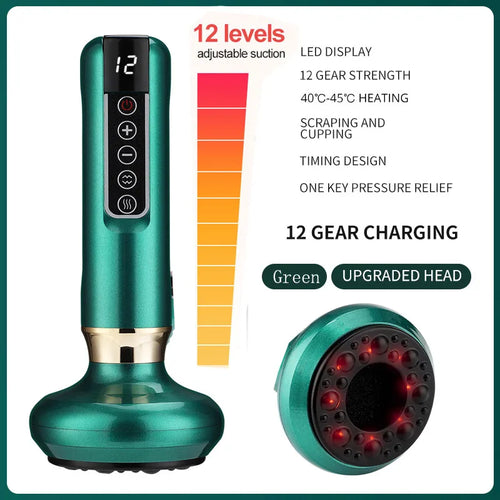 6 Gear Electric Cupping Massager Vacuum Suction Cup GuaSha Anti