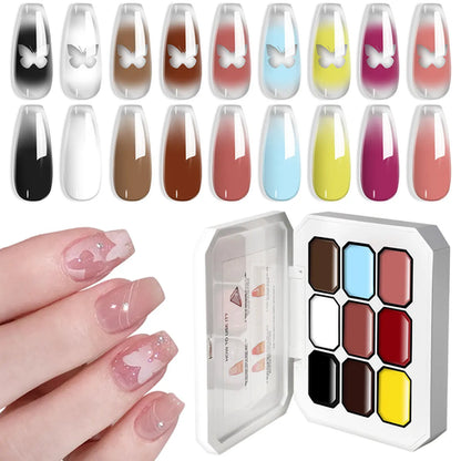 LIMEGIRL 9 Color Gradient Painting Gel Nail Art Gradient Color DIY