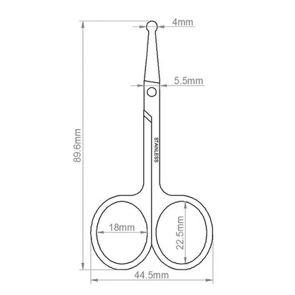 Stainless Steel Round Safety Scissors Eyebrow Makeup Scissor Beauty