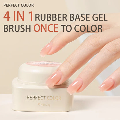 PERFECT COLOR  4-in-1 Builder Nail Gel,20g 12 Colors Rubber Base Gel