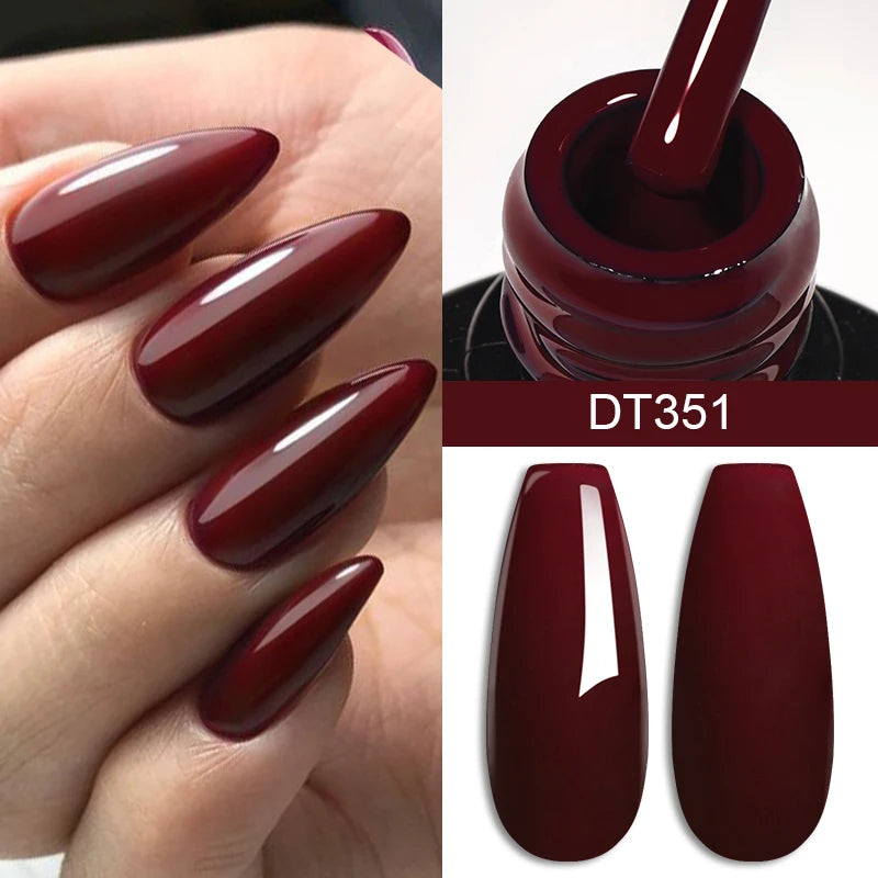 MEET ACROSS 7ml Wine Red Gel Nail Polish Long-Lasting French Style Gel
