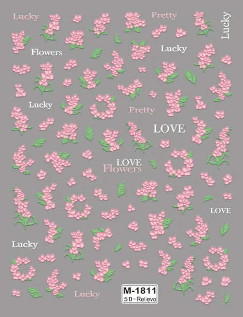 5D Nail Art Stickers Love Hearts Stars French Nail Art Design
