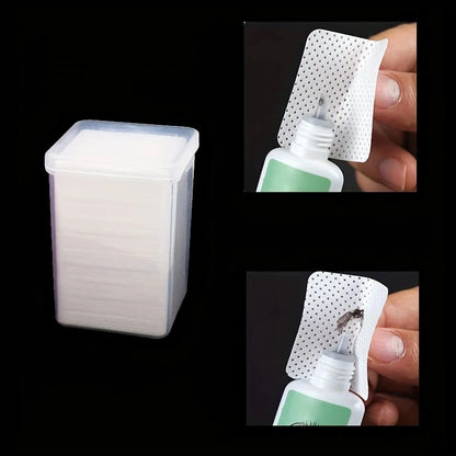 200 件/盒 Lint Free Nail Wipes Eyelash Extension Glue Wipes Cleaner