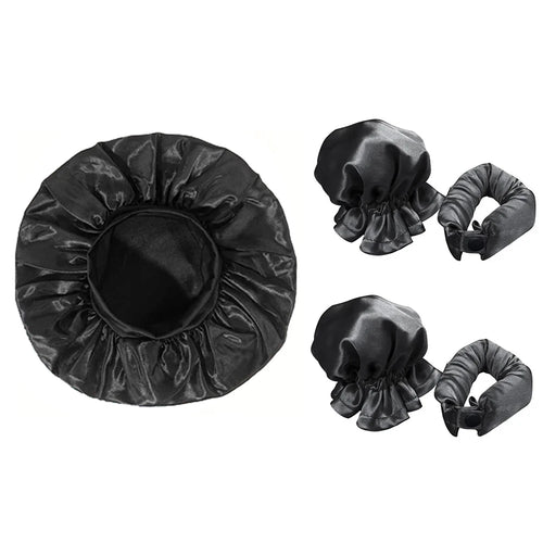 No Heat Hair Curler And Satin Sleeping Cap Set Heatless Hair Curling