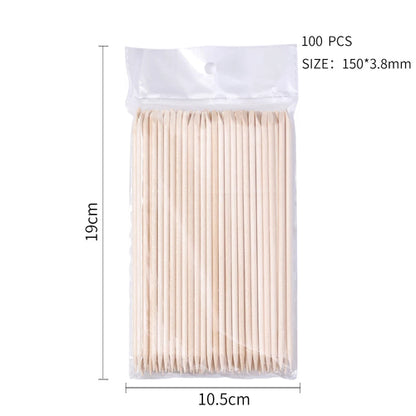 100PCS Cuticle Pusher Remover Nail Art Tools Orange Wood Sticks