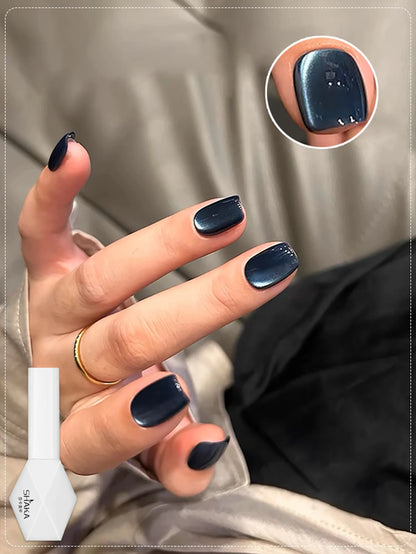 WS Black Glass Cat Magnetic Gel Nail Polish Punk Style Nail Art