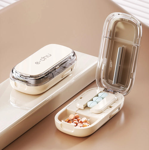 Newest Quartering Pill Cutter Storage Box Portable Drug Tablet