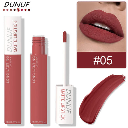 Long-Lasting Lip Gloss 1pcs: Matte Lipstick Non-Stick Cup Waterproof