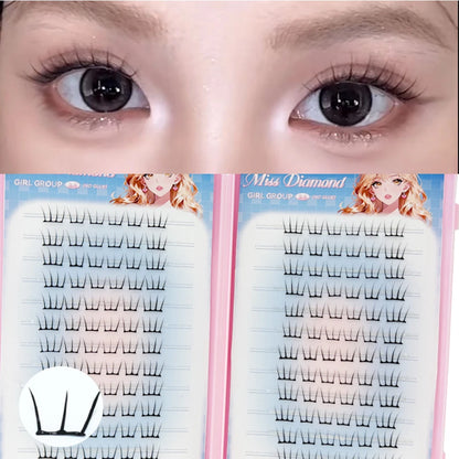 Large Capacity Korean Style Eyelashes Clusters Dense Comics Artificial