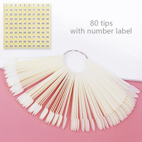 80/50/20pcs Nail Display Sticks Nail Swatch False Nail Tips Nail Gel