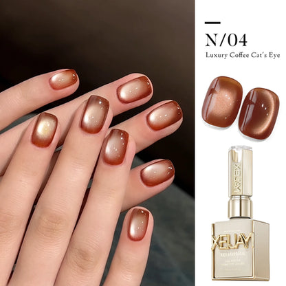 15ml 6Colors Luxury Coffee Cat's Eye Nail Gel Polish Set with Soak Off