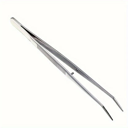 2pcs Stainless Steel Multi-Purpose Tweezers - Perfect For Nail Art,