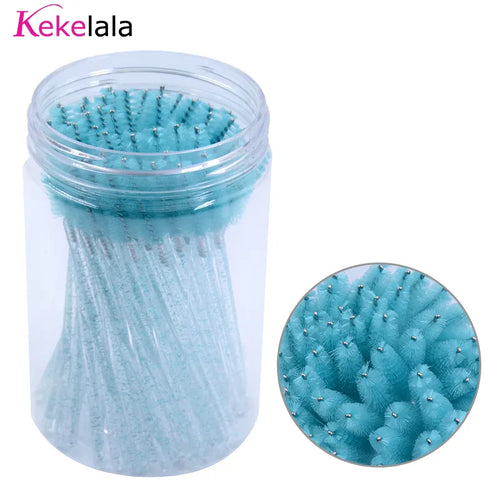 50Pcs/Bottle Eyelash Extension Brushes With Container Eyebrow  Eye