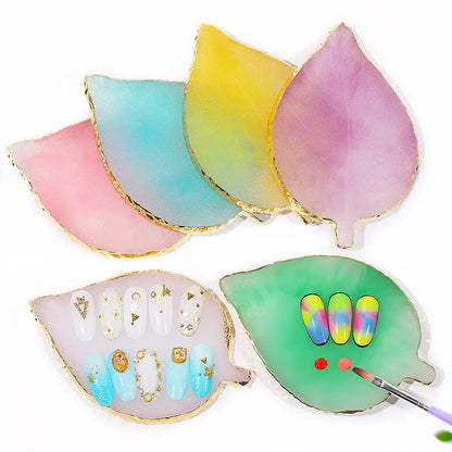 Natural Resin Stone Luxury Nail Art Palette Mix Color Drawing Pallet