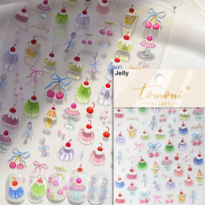 Pink Translucent Peach Jelly Texture 5D Soft Embossed Reliefs Self