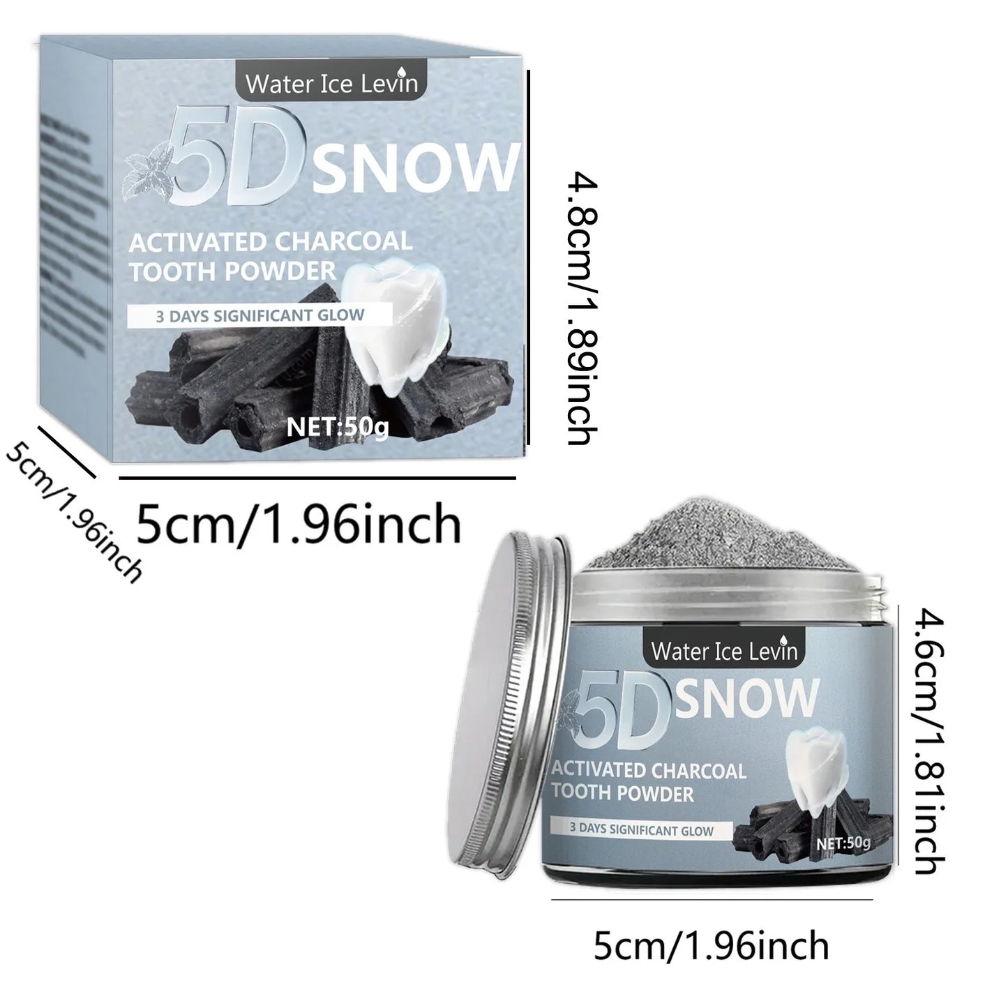 5D Bamboo Charcoal Tooth Whitening Powder - Natural Whitening and Deep