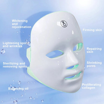 7 Colors LED Facial Mask Photon Therapy Face Skin Care Mask Anti Acne