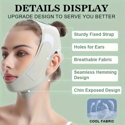 Graphene V-Shape Face Lift Band - Adjustable Double Chin Reducer,