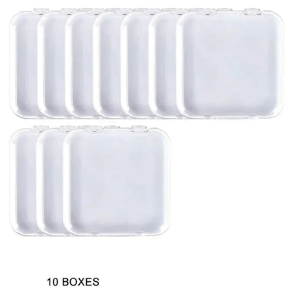 10PCS Press-On Nail Storage Acrylic Boxes with Adhesive Sheets