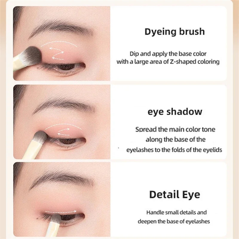 5/6/8/10pcs Natural Eye Makeup Brushes Set Detail Eyeshadow Brush