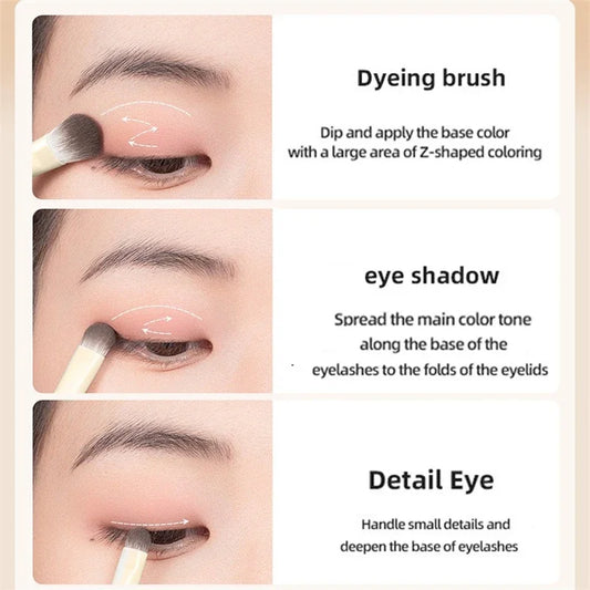 5/6/8/10pcs Natural Eye Makeup Brushes Set Detail Eyeshadow Brush