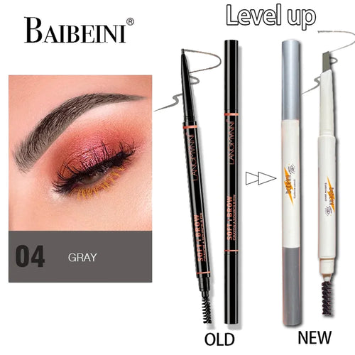 Thin-Head Double-Ended Eyebrow Pencil – Waterproof, Long-Lasting,