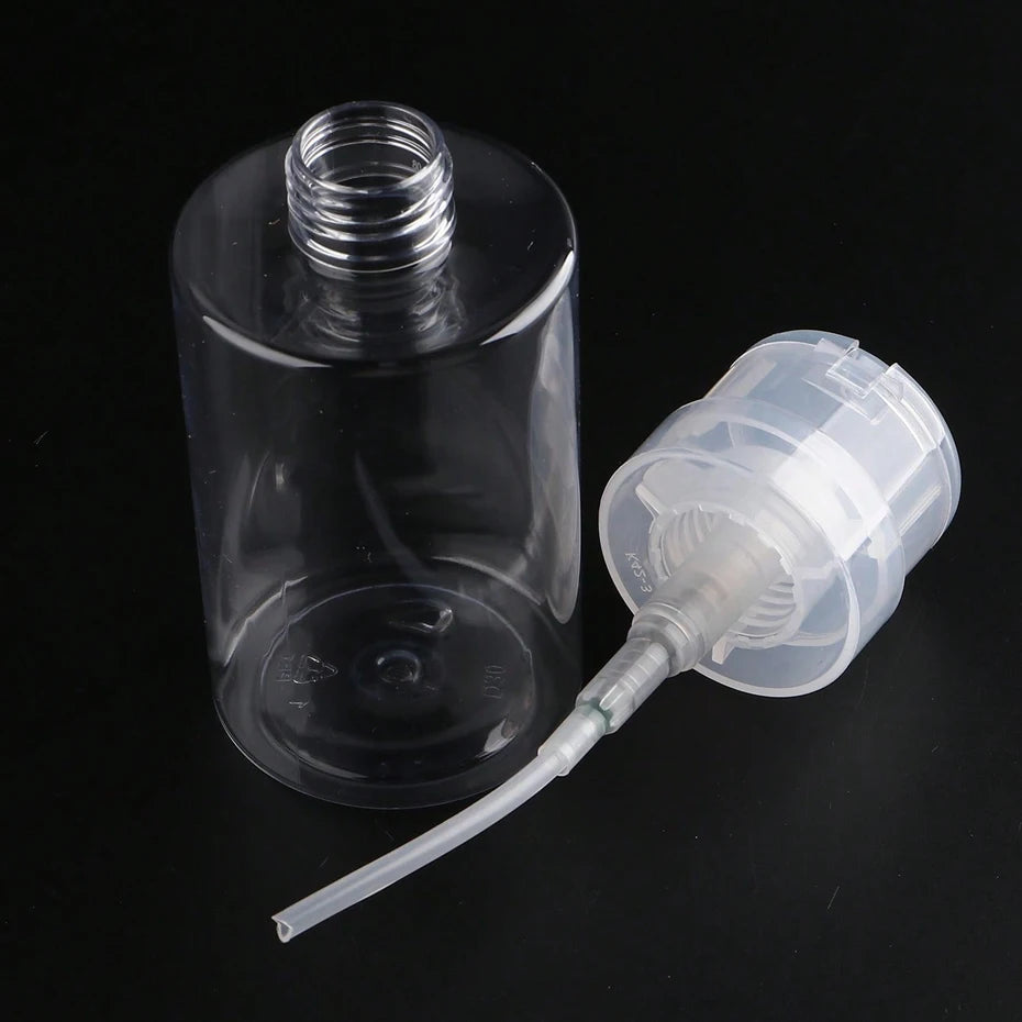 200ML Empty Pump Liquid Alcohol Press Nail Polish Remover Cleaner