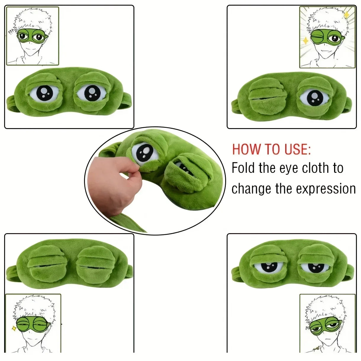 3D Frog Sleep Mask Natural Sleeping Eyeshade Women Men Creative