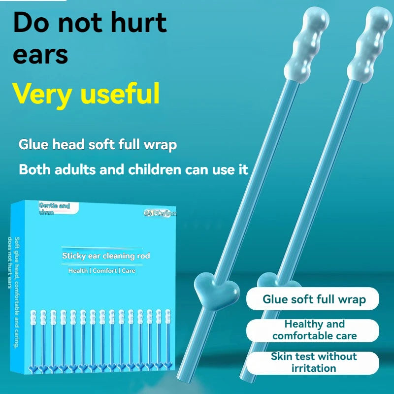 24Pcs/Box Silicone EarWax Remover Sticky Ear Picks Disposable Adhesive
