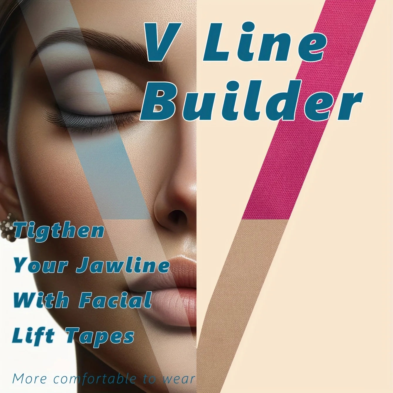Elastic Face Lift Tape-Instantly Lifts Sagging Jowls,Neck Skin,and