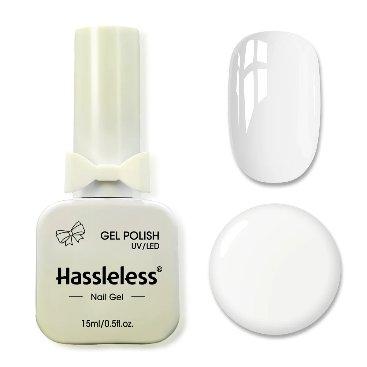 Hassleless 15ml New Trendy Water Ice Pink + White Gel Nail Polish Set,