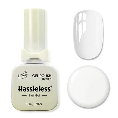 Hassleless 15ml New Trendy Water Ice Pink + White Gel Nail Polish Set,