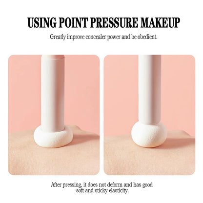 The mushroom head concealer brush has soft bristles and does not