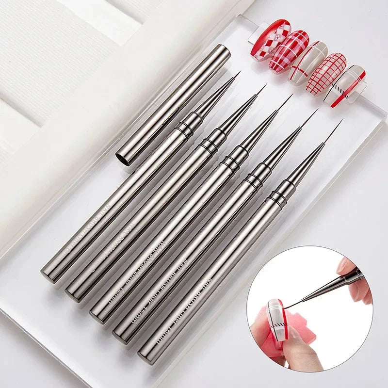 5PCS Nail Art Liner Brushes Hand Painted Brush Acrylic UV Gel Colours