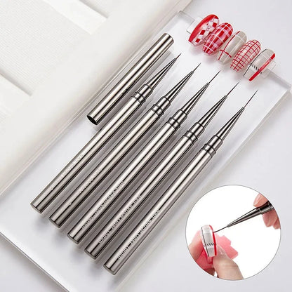 5PCS Nail Art Liner Brushes Hand Painted Brush Acrylic UV Gel Colours