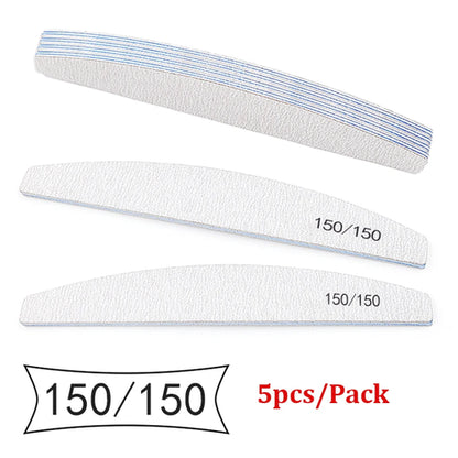 5/25Pcs/Lot Nail File Mix Color 80/100/150/180/240 Grit Professional