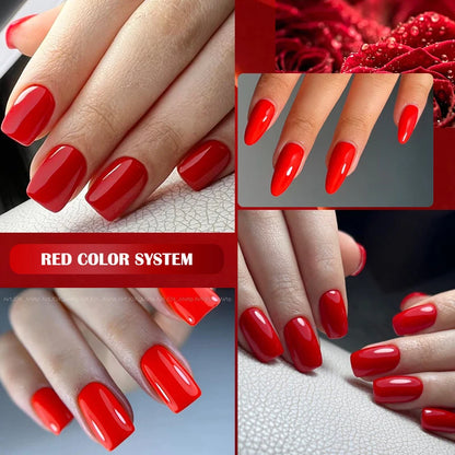 LILYCUTE 5Pcs/Set 7ML Red Brown Nail Gel DIY Nail Art Semi Permanent