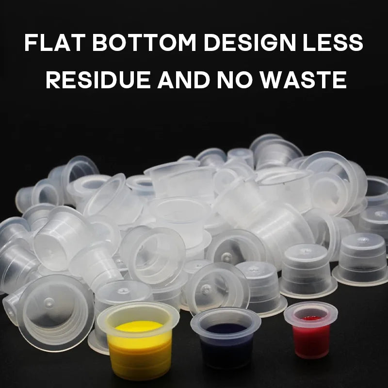 100Pcs Tattoo Ink Cups POSEIDON Plastic Pigment Clear Permanent Makeup