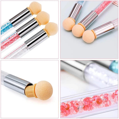 Double-ended Gradient Shading Pen Dotting Brush Head Sponge Rhinestone