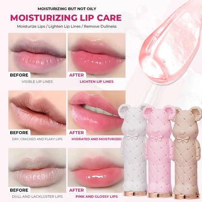 Beauty Glazed Bear Moisturizing Lipstick,Colored Lip Balm,Nourishing